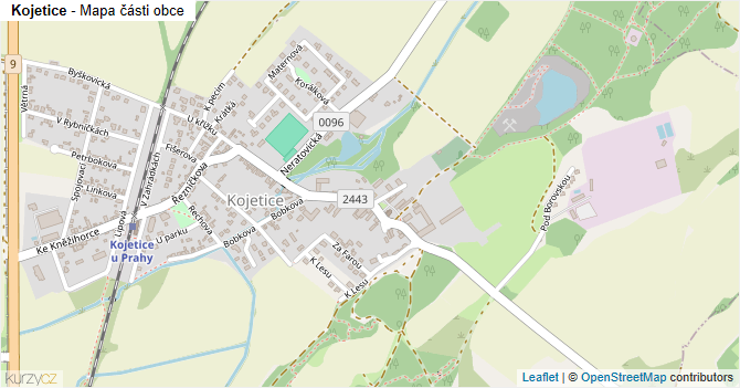 Kojetice - mapa části obce