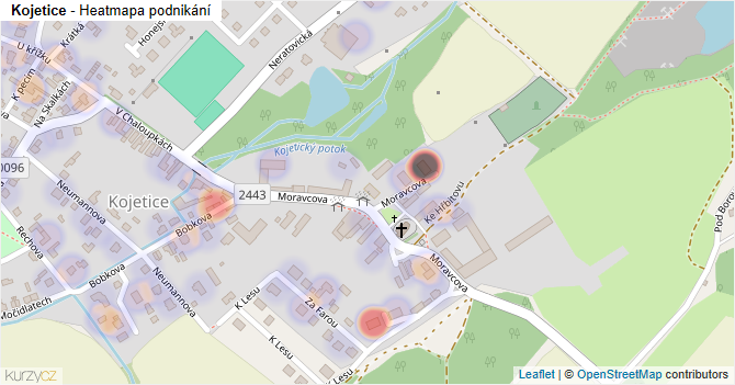 Kojetice - mapa podnikání