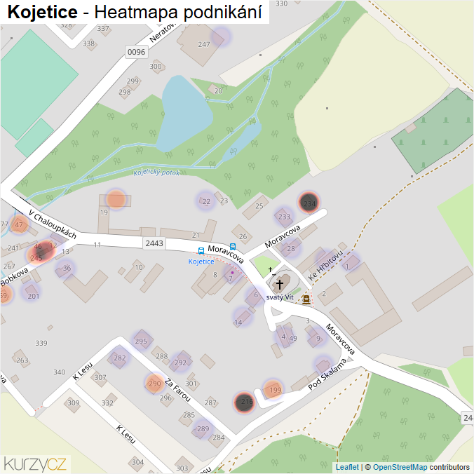 Mapa Kojetice - Firmy v části obce.