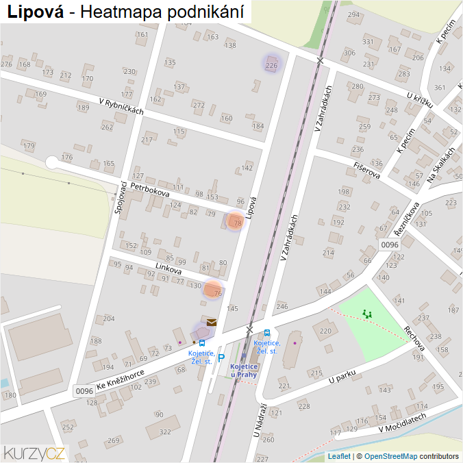 Mapa Lipová - Firmy v ulici.