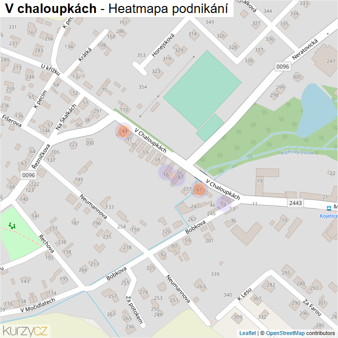 Mapa V chaloupkách - Firmy v ulici.