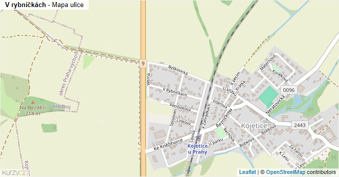 V rybníčkách - mapa ulice