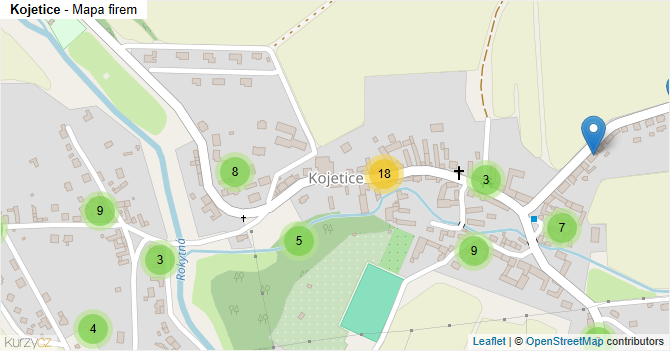 Kojetice - mapa firem