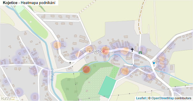Kojetice - mapa podnikání