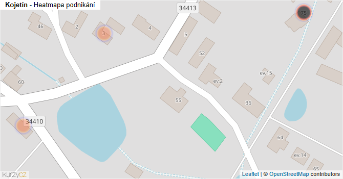 Kojetín - mapa podnikání