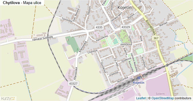 Chytilova - mapa ulice