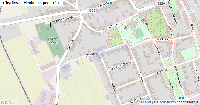 Chytilova - mapa podnikání