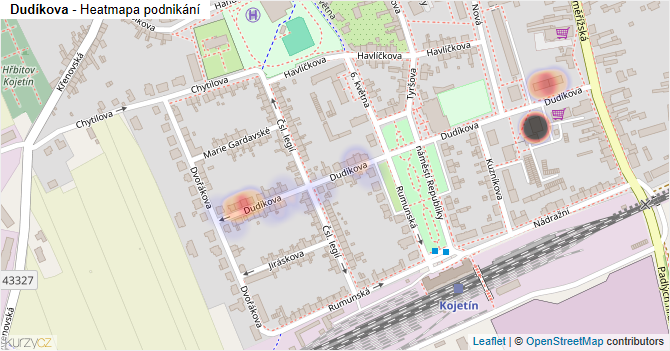 Dudíkova - mapa podnikání