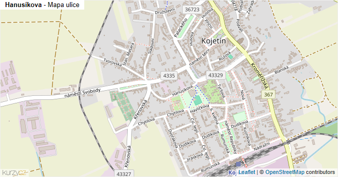 Hanusíkova - mapa ulice