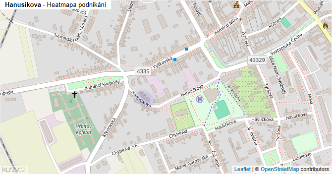 Hanusíkova - mapa podnikání