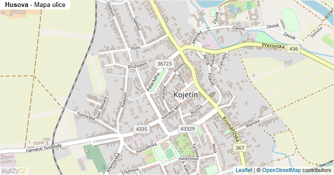 Husova - mapa ulice