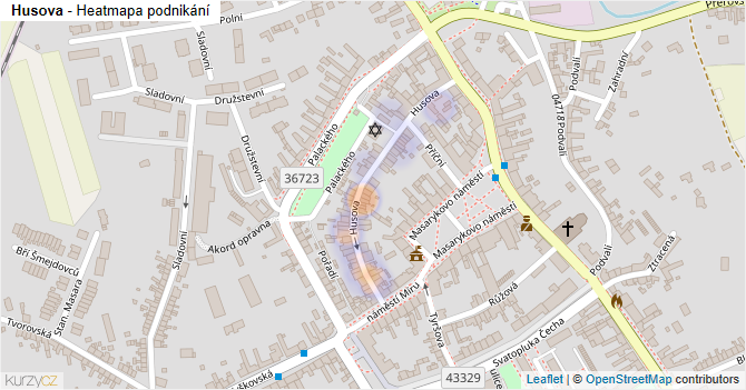 Husova - mapa podnikání