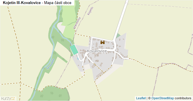 Kojetín III-Kovalovice - mapa části obce