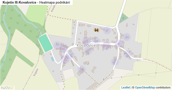 Kojetín III-Kovalovice - mapa podnikání