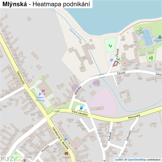 Mapa Mlýnská - Firmy v ulici.