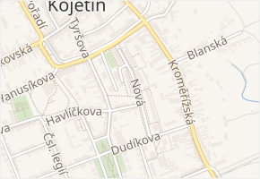 Nová v obci Kojetín - mapa ulice