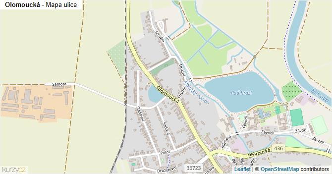 Olomoucká - mapa ulice