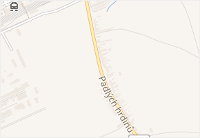 Padlých hrdinů v obci Kojetín - mapa ulice
