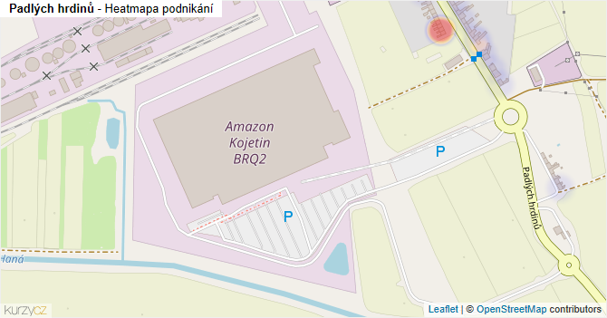 Padlých hrdinů - mapa podnikání