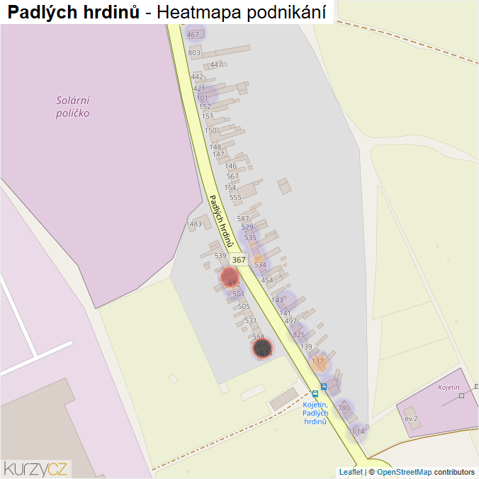 Mapa Padlých hrdinů - Firmy v ulici.
