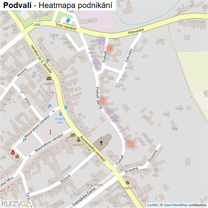 Mapa Podvalí - Firmy v ulici.