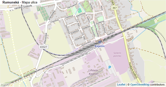 Rumunská - mapa ulice