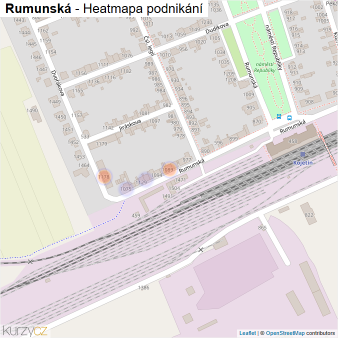 Mapa Rumunská - Firmy v ulici.
