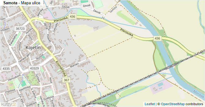 Samota - mapa ulice