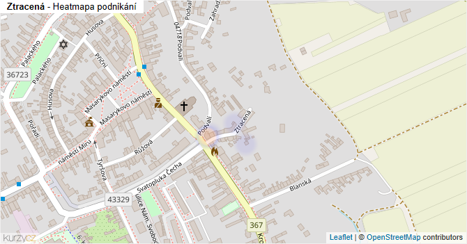Ztracená - mapa podnikání