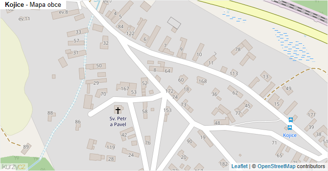 Kojice - mapa obce