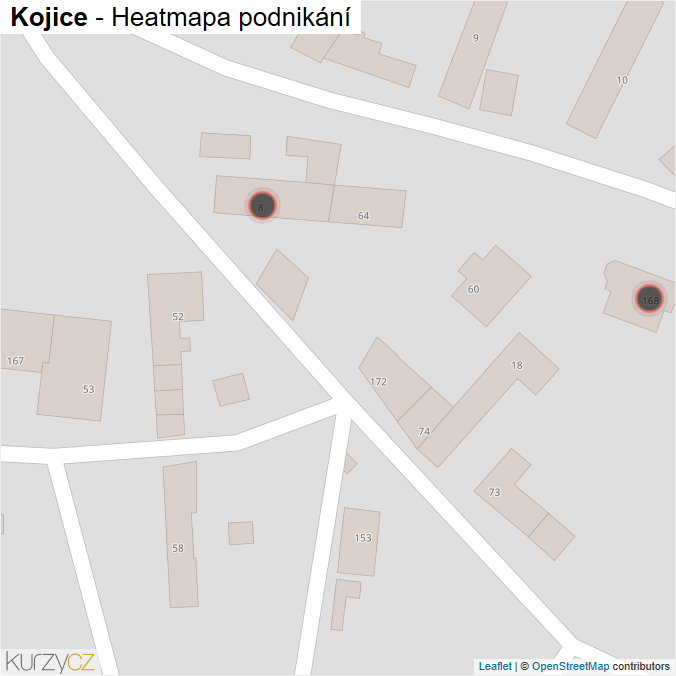 Mapa Kojice - Firmy v obci.