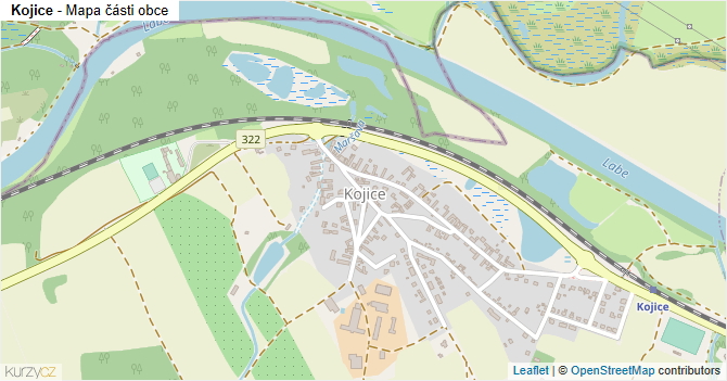 Kojice - mapa části obce