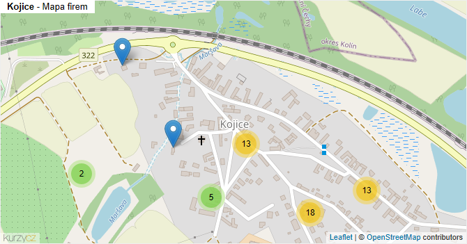 Kojice - mapa firem