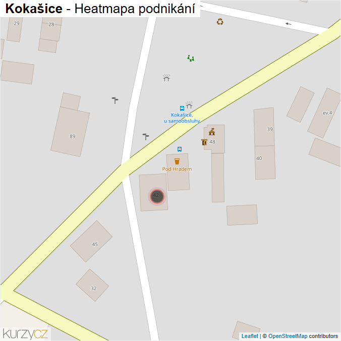Mapa Kokašice - Firmy v obci.