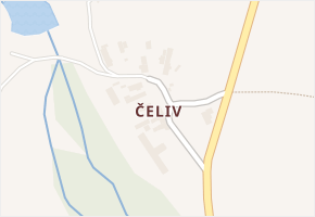 Čeliv v obci Kokašice - mapa části obce
