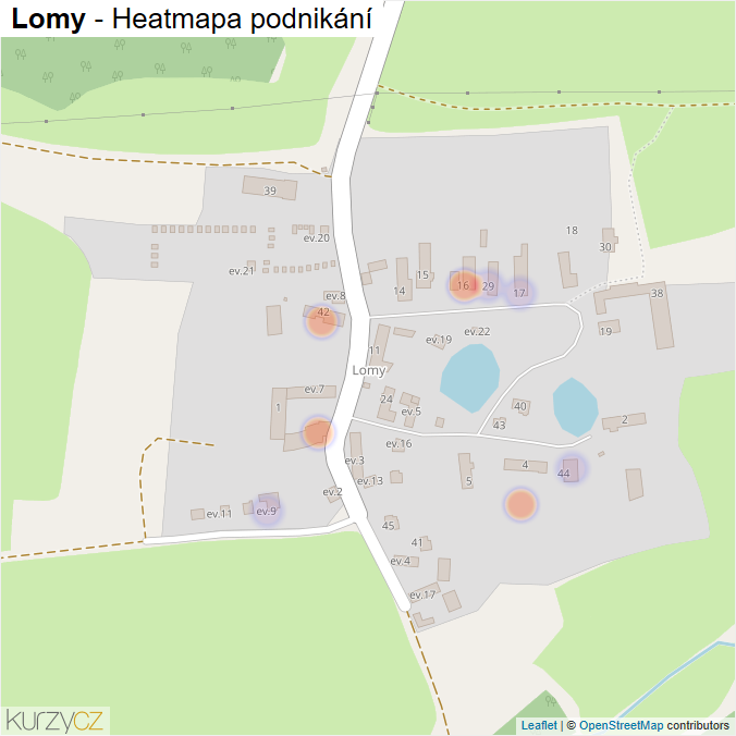 Mapa Lomy - Firmy v části obce.