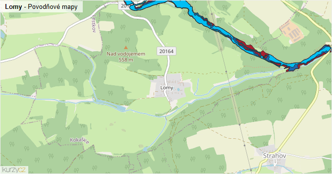 Lomy - záplavové mapy stoleté vody