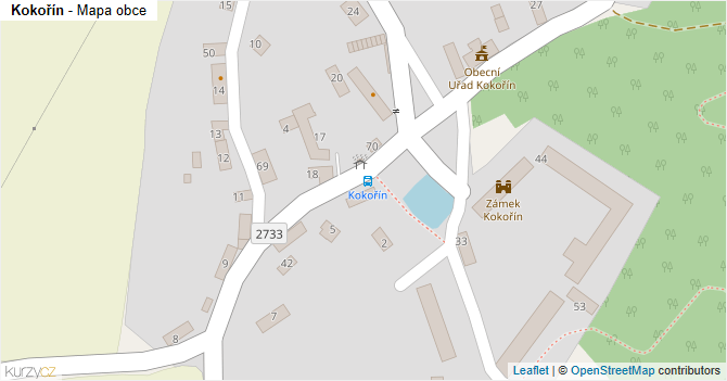 Kokořín - mapa obce