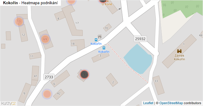 Kokořín - mapa podnikání