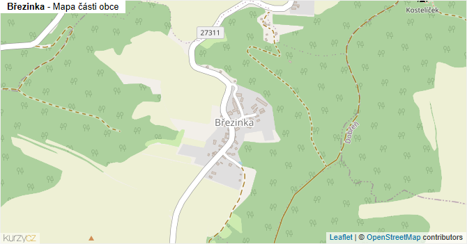 Březinka - mapa části obce