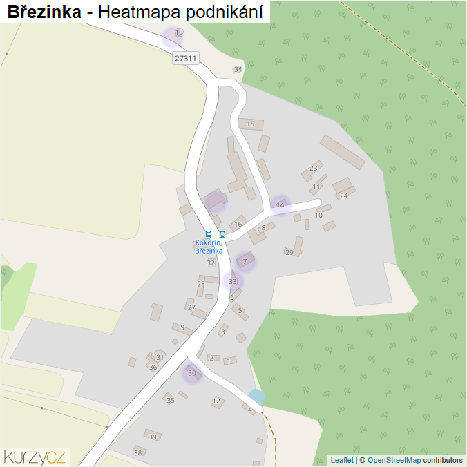 Mapa Březinka - Firmy v části obce.