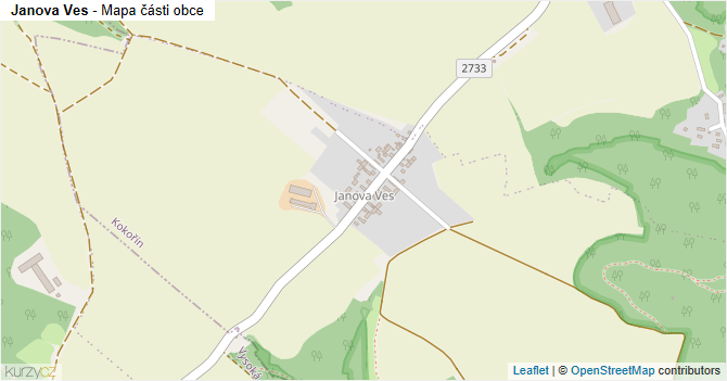 Janova Ves - mapa části obce