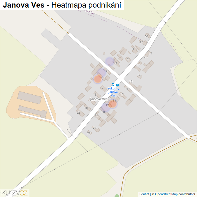 Mapa Janova Ves - Firmy v části obce.