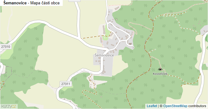 Šemanovice - mapa části obce