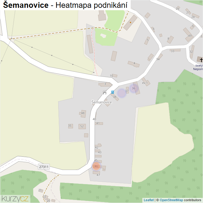 Mapa Šemanovice - Firmy v části obce.