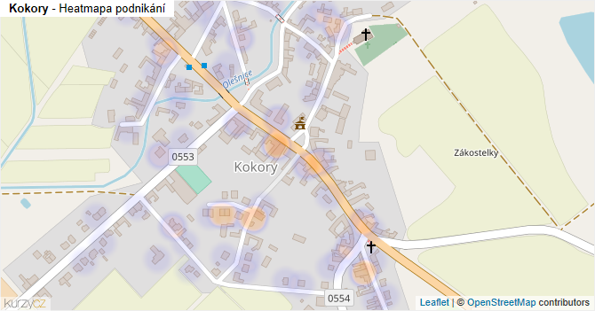 Kokory - mapa podnikání