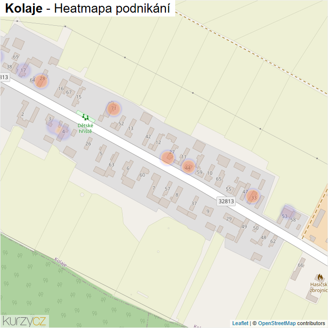 Mapa Kolaje - Firmy v části obce.