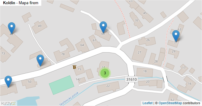 Koldín - mapa firem