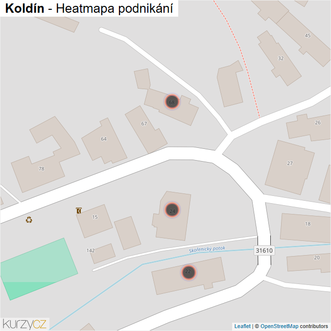 Mapa Koldín - Firmy v obci.