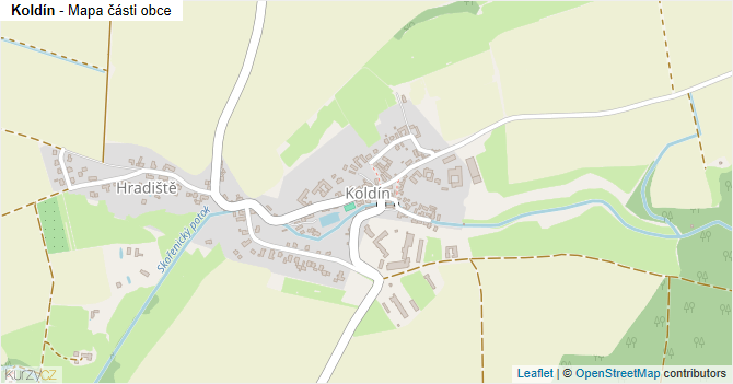 Koldín - mapa části obce